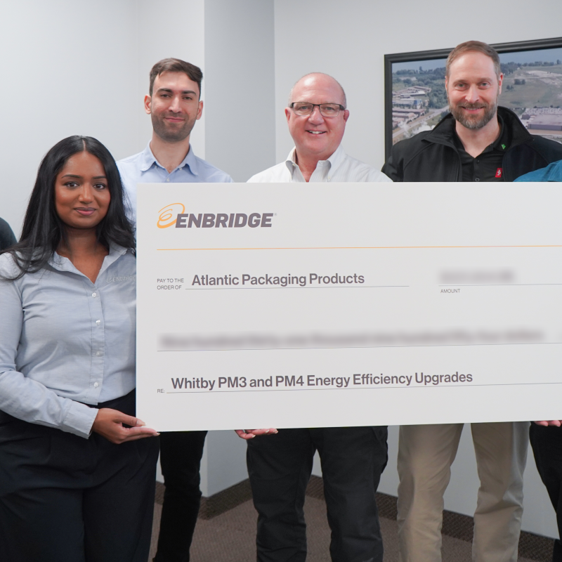 Cheque Presentation at Atlantic Packaging Products.