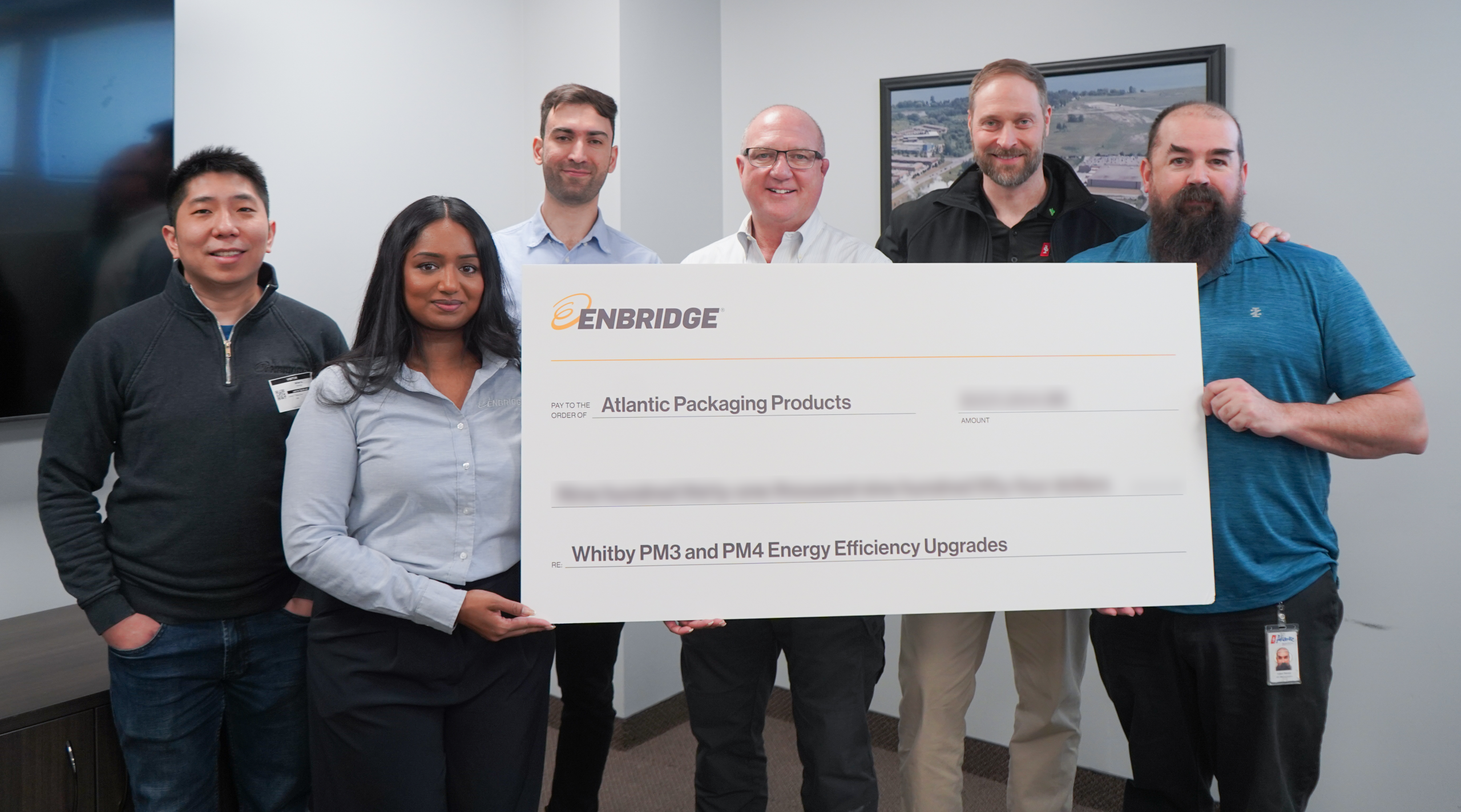 Cheque Presentation at Atlantic Packaging Products.